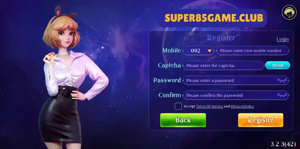 SUPER 85 GAME Register